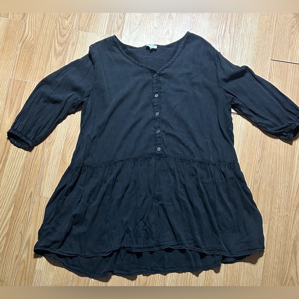 🏷️🏷️Large black washed cotton tunic ladies large top true craft